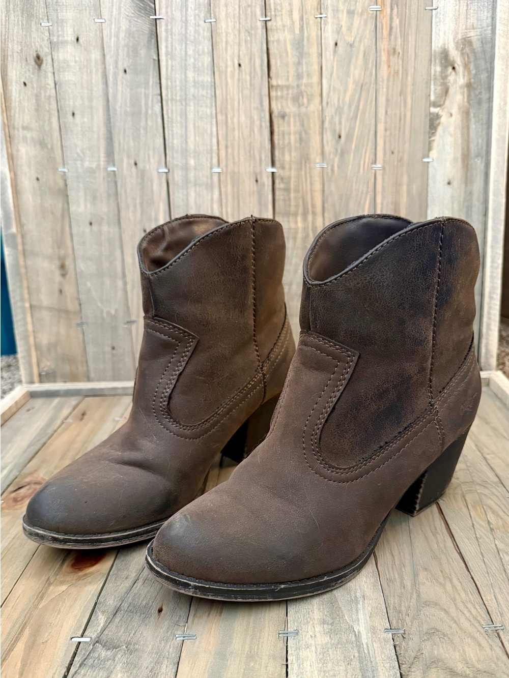 Rocket Dog Brown Suede Western Ankle Booties